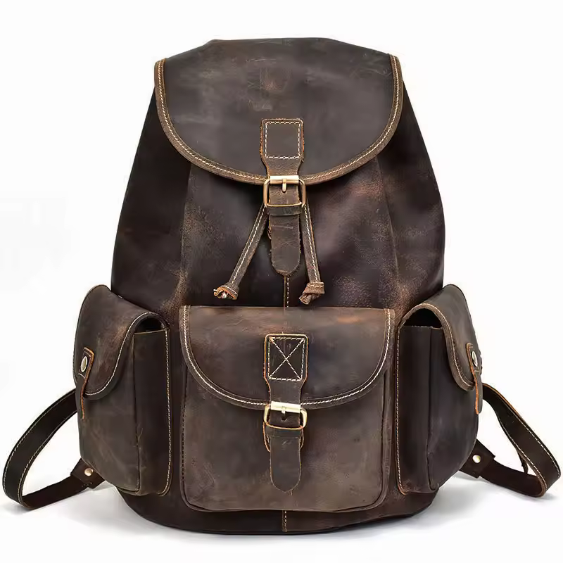 Men's Anti Theft Genuine Leather Backpack