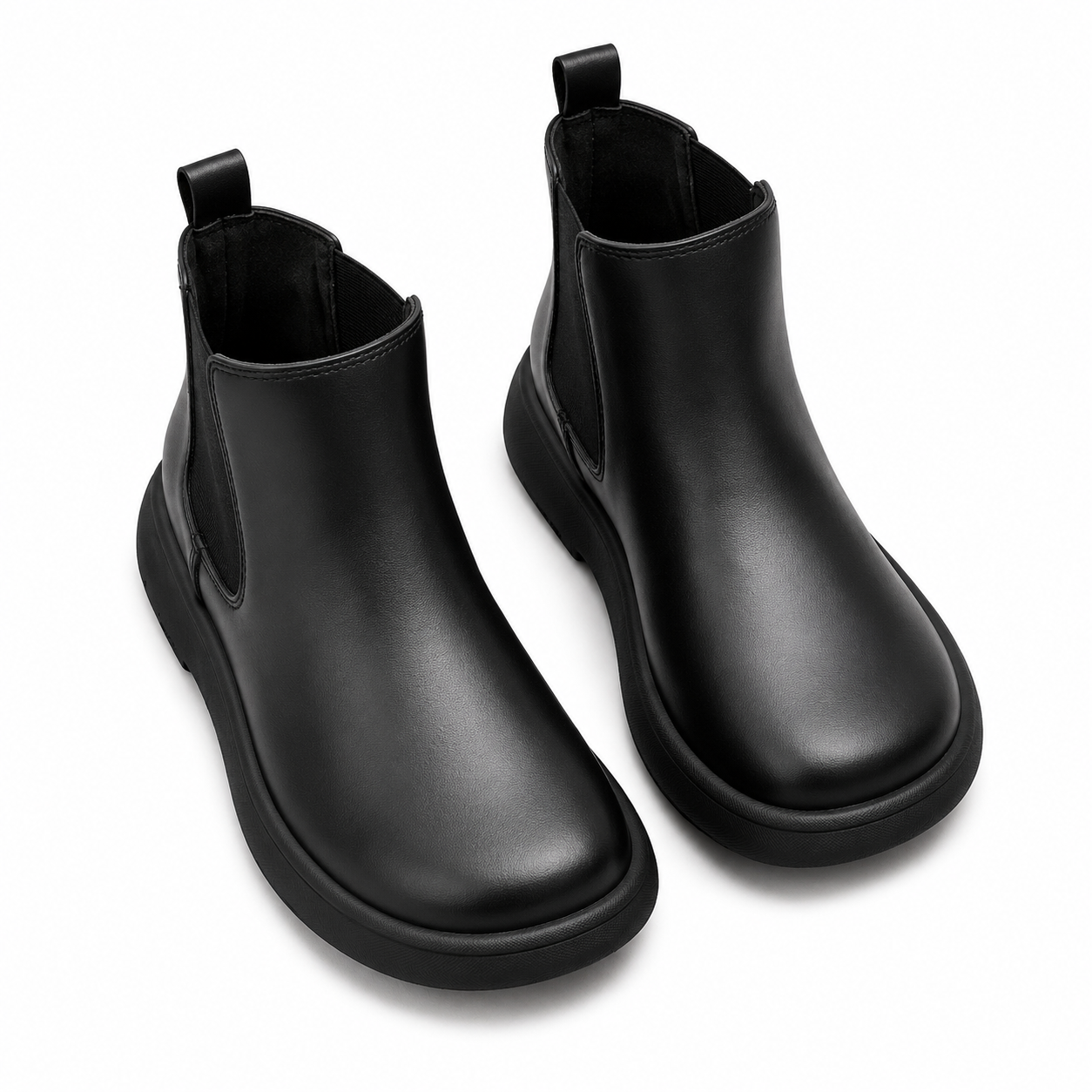 Women's Leather Platform Chelsea Ankle Boots